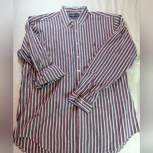 Ralph Lauren Men's Striped Shirt - Red and White